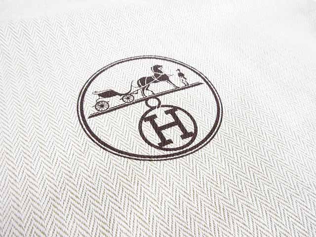 未使用品 エルメス HERMES 保存袋 巾着 布袋 シューズ袋 ヘリンボーン