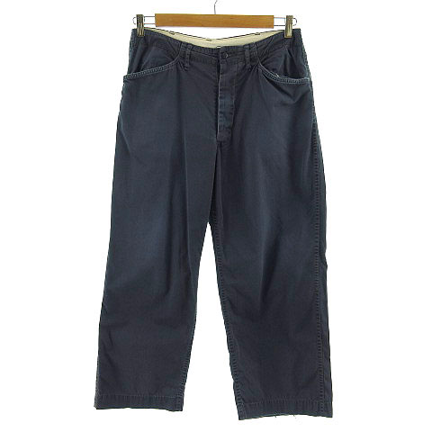 エヴィス EVISU パンツ チノパン ボタンフライ 刺繍 日本製 ネイビー