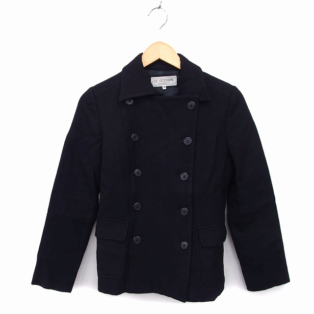 22オクトーブル コート ブラック 22オクトーブル 高級カシミアコート
