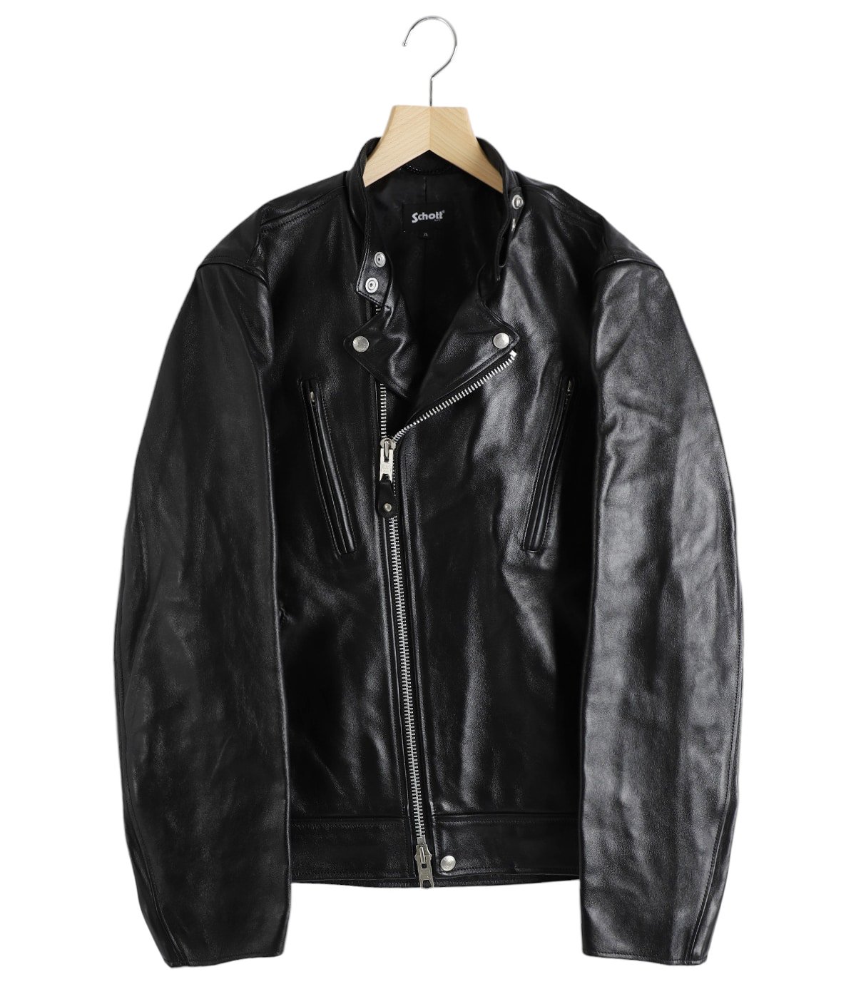 Schott ブラック レザー ジャケット L L Schott ライダース シングル