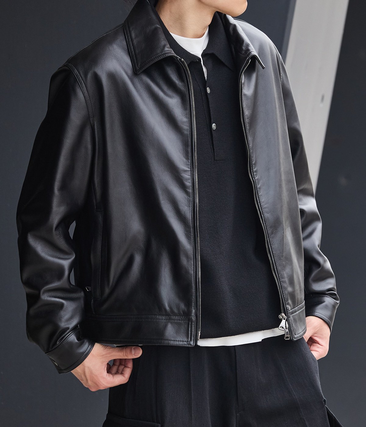 Emmeti Juri ブラック サイズ48 レザージャケット 別注 JURI -0.5mm