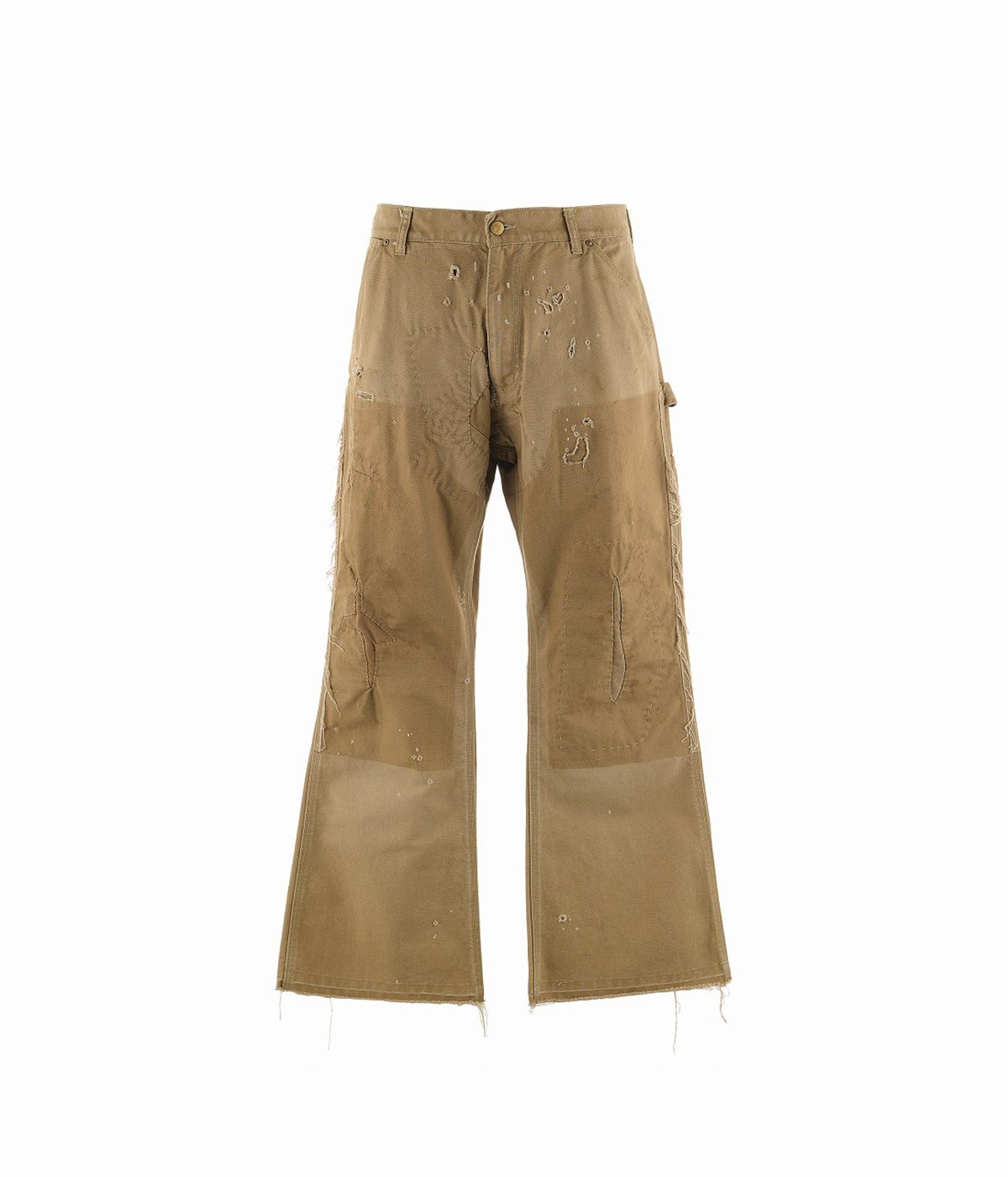 希少【ANN DEMEULEMEESTER】ギミック ストライプ ダブル パンツ｜