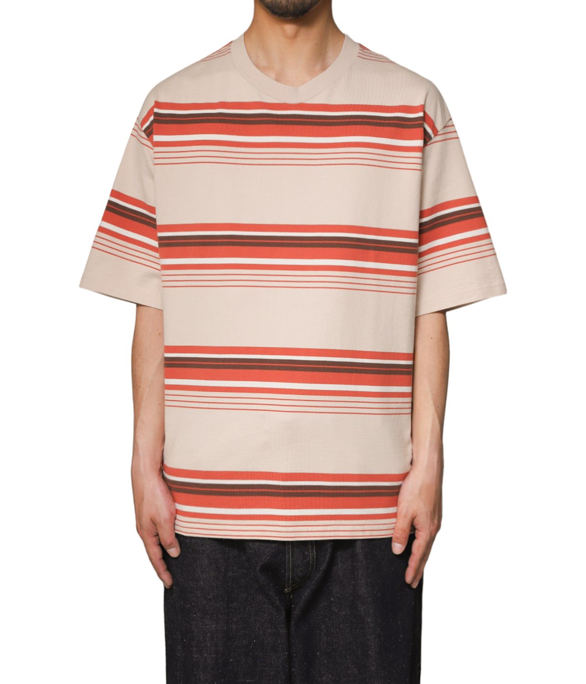 Border short sleeve T-shirt | UNUSED(アンユーズド) / トップス