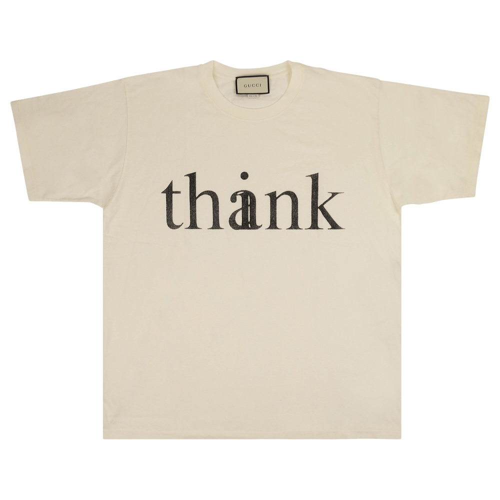 Buy Gucci Think/Thank Print Oversize T-Shirt 'Off White' - 616036