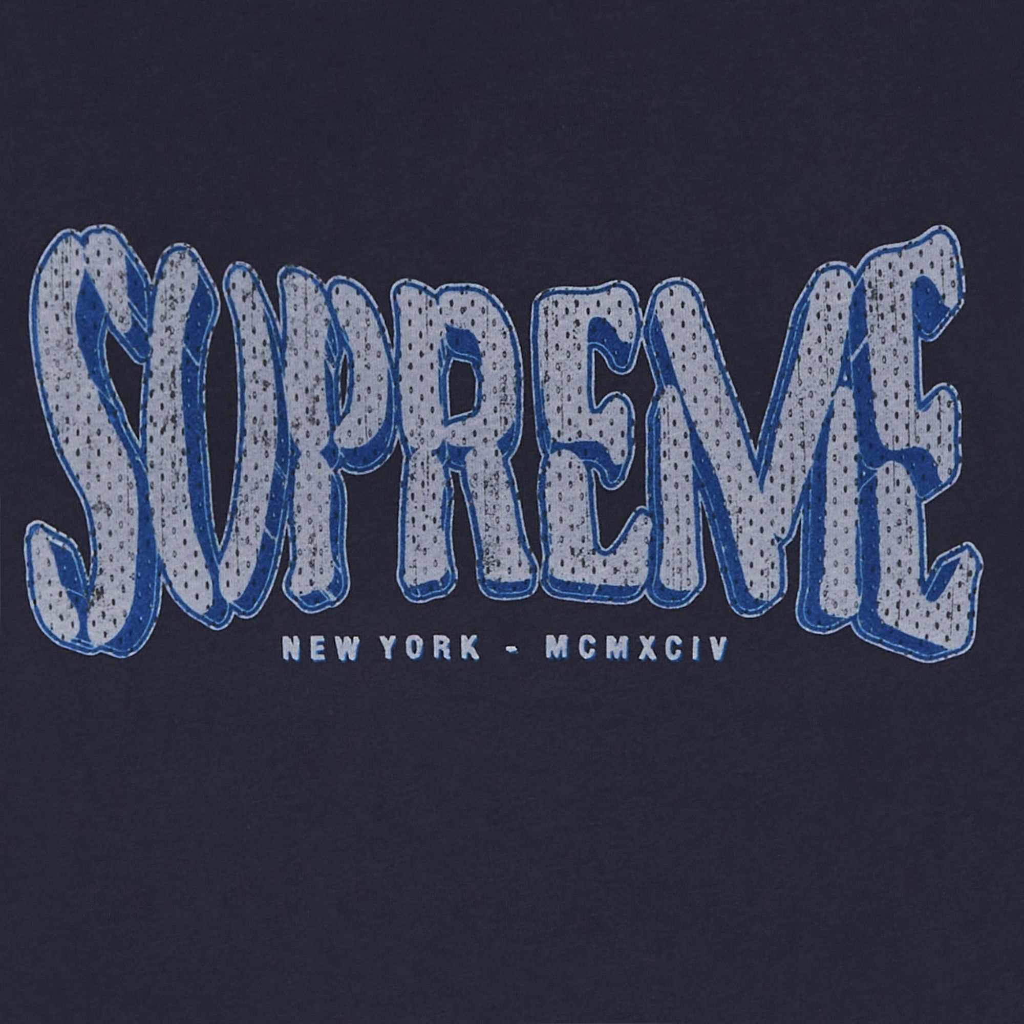 Buy Supreme Flocked Washed Short-Sleeve Top 'Dusty Navy