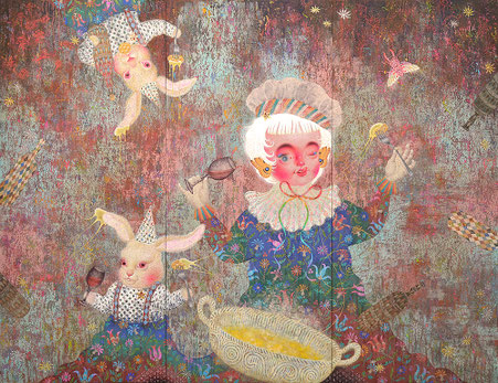 日本画 足立絵美 ポポトピアあっぷっぷパレード個展 日本画 足立絵美