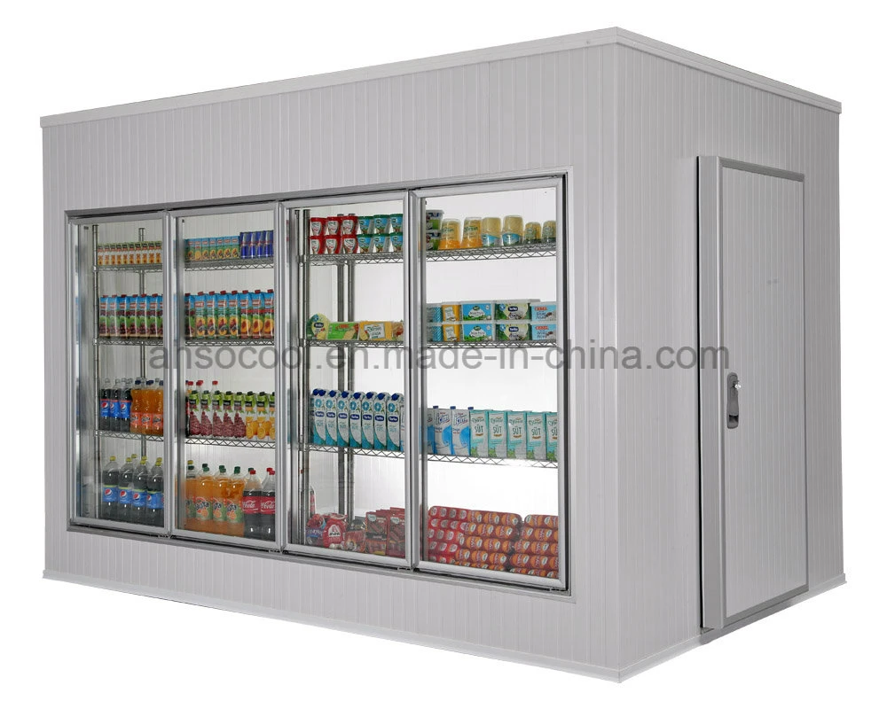 ウォークインクーラー、ウォークイン冷凍庫、ガラスドア付きコールド