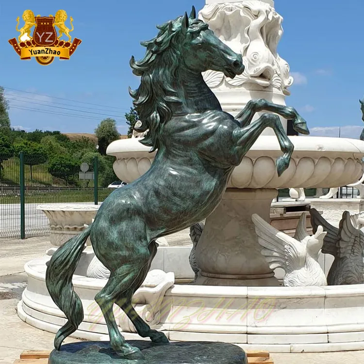 屋外カスタマイズされた大型ブロンズ動物立ち馬像実物大鋳造ブロンズ馬