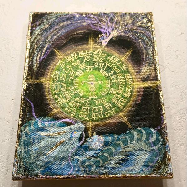 最強開運日セール☆【双竜高波動絵画】雅妙緑風・五皇妙覚F10号大型