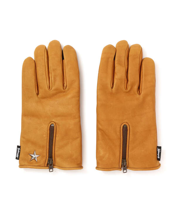 未使用 schott ショット ワンスター レザーグローブ キャメル L