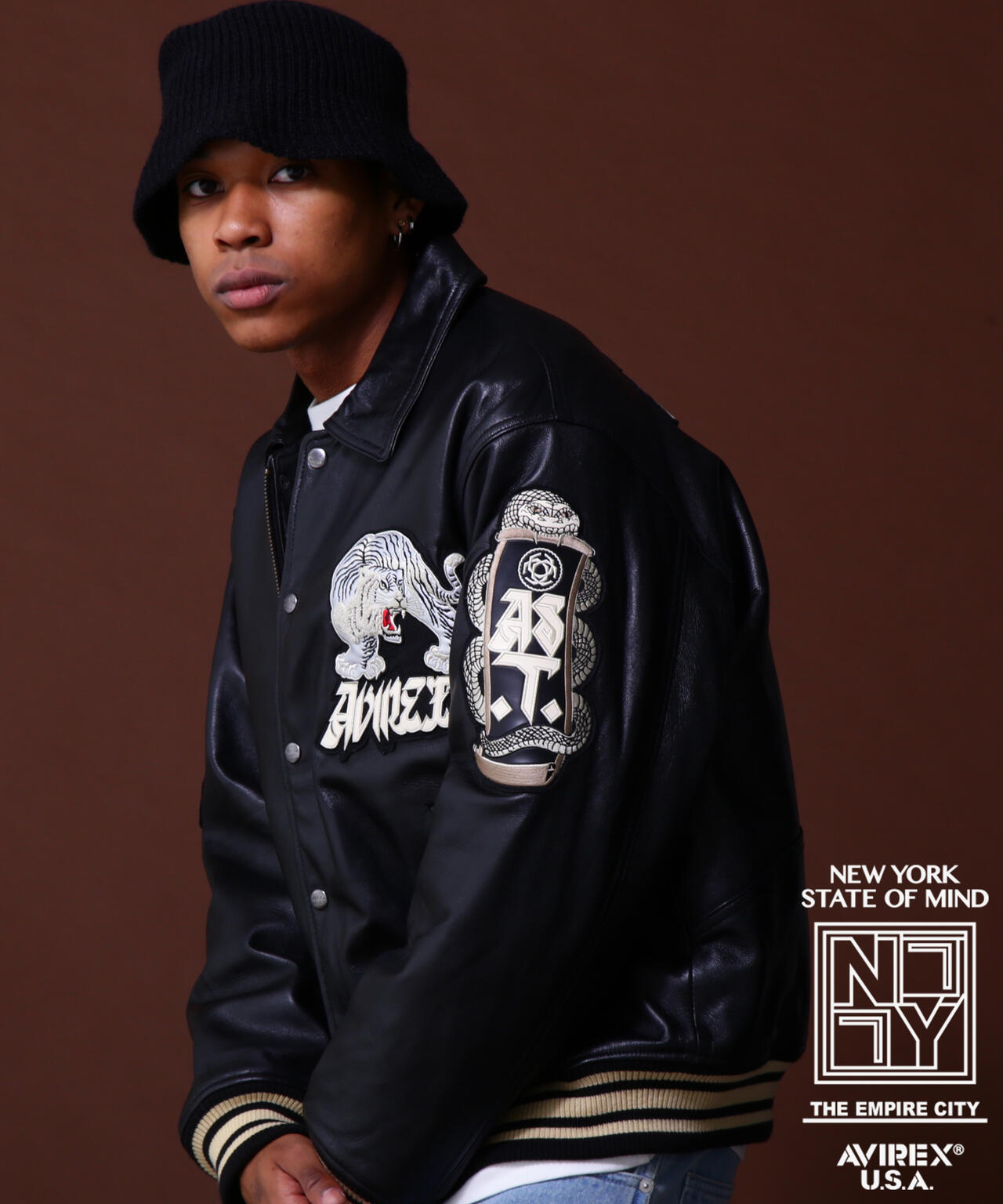 AVIREX バーシティ レザージャケット