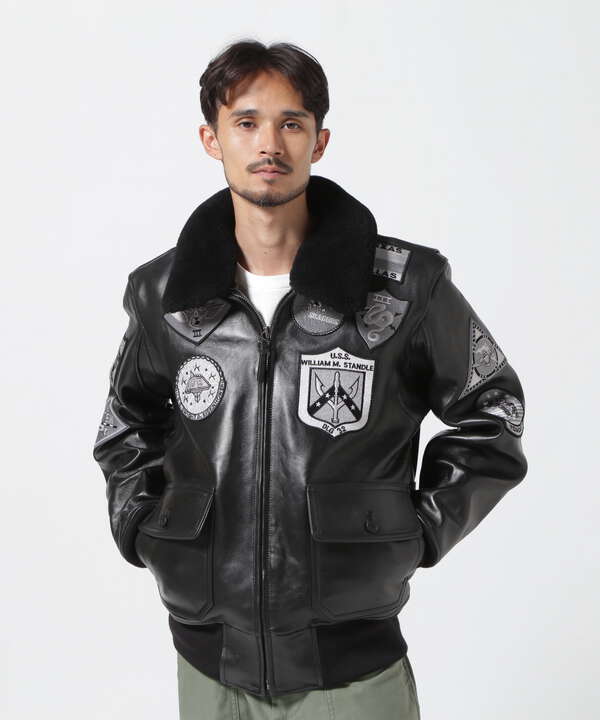 AVIREX ストア ブラックレザーライダースジャケット AVIREX ブラック