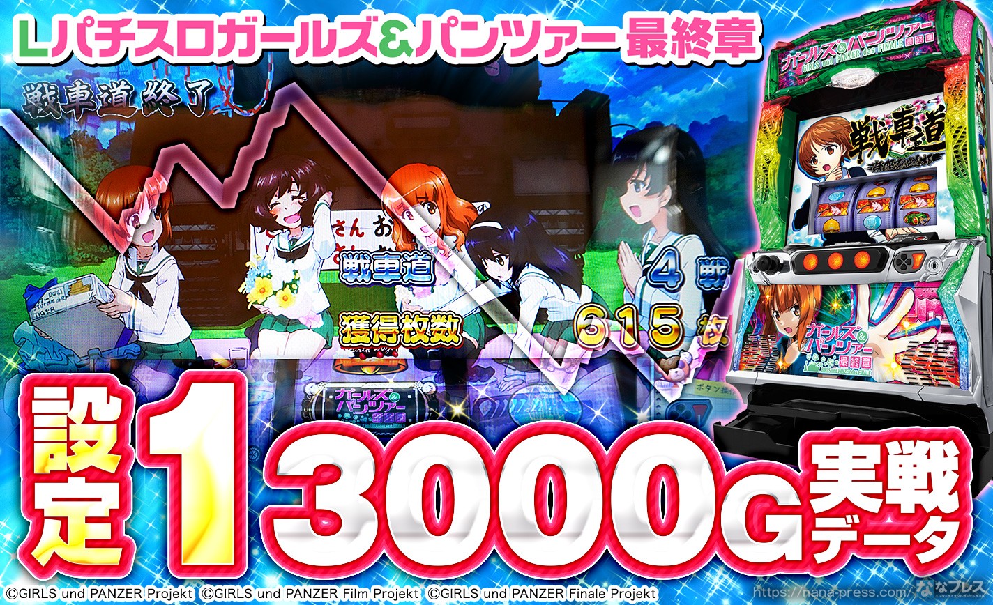 Lパチスロガールズ&パンツァー 最終章】設定1の約3000G実戦データを