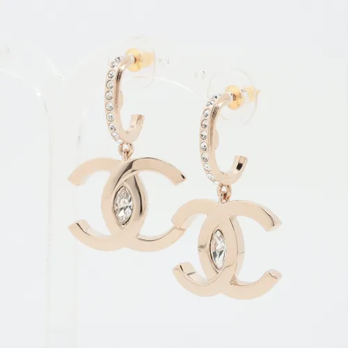 シャネル ココマーク GP×ラインストーン ピアス(両耳用) A23S ゴールド