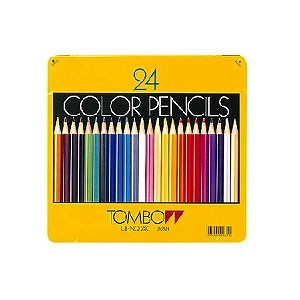 色鉛筆 色えんぴつ 24色セット 缶パッケージ トンボ鉛筆 EC-CB-NQ24Cの