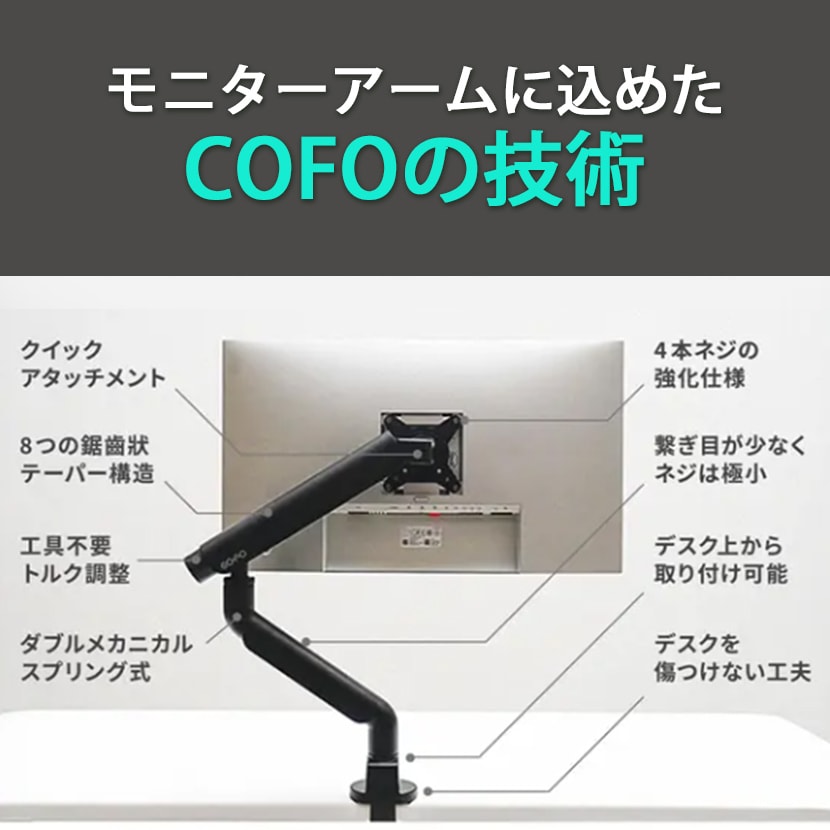 送料無料】 COFO無重力モニターアームPro デュアル ダブルメカニカル