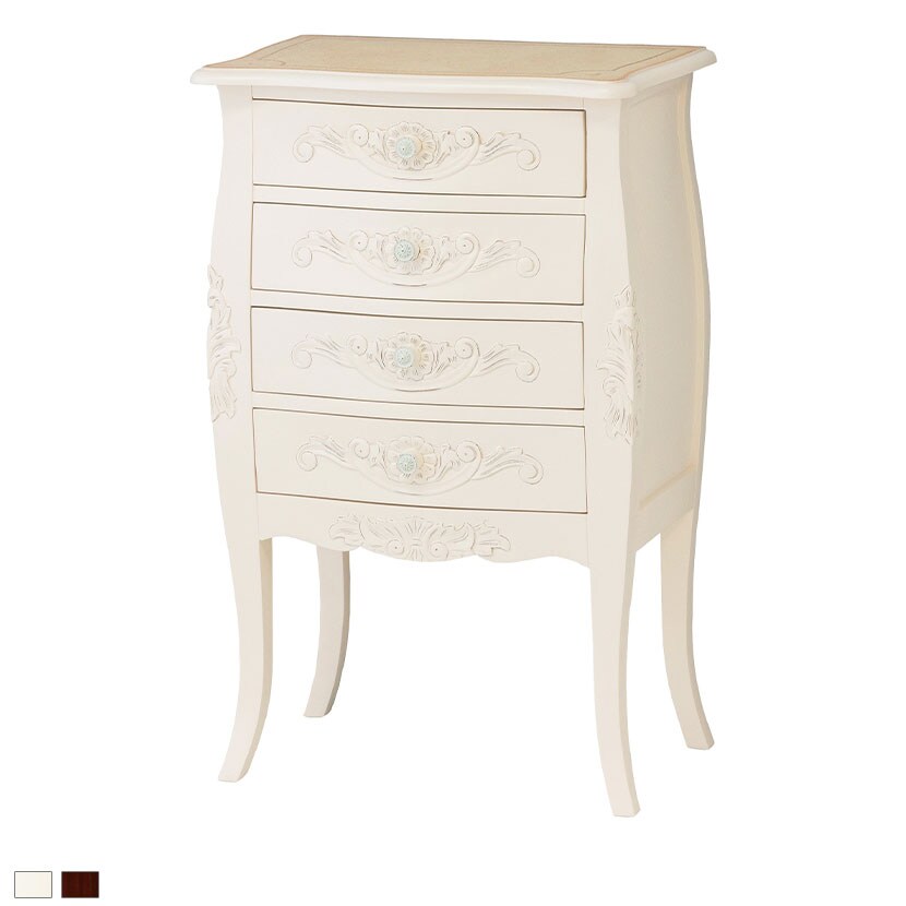 送料無料】 COMO コモ チェスト 4段 引き出し ヨーロピアン風 手彫り