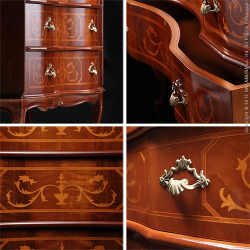 送料無料】 ヴェローナクラシック 猫脚3段チェスト イタリア 家具