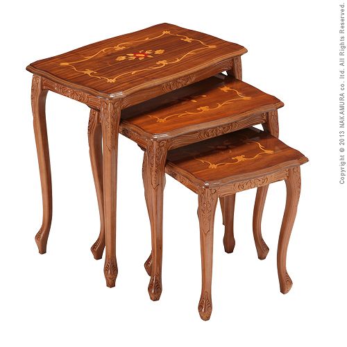 イタリア ヴィンテージ ネストテーブル ハンドペイント 型押し