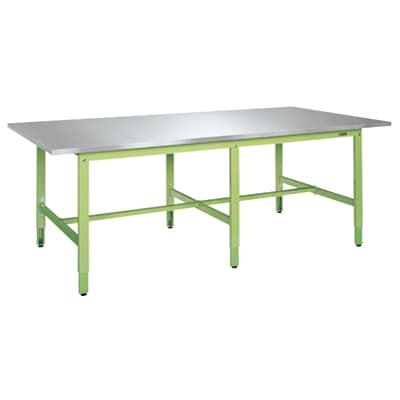 送料無料】 サカエ 大型高さ調整作業台 ステンレスカブセ天板仕様 幅