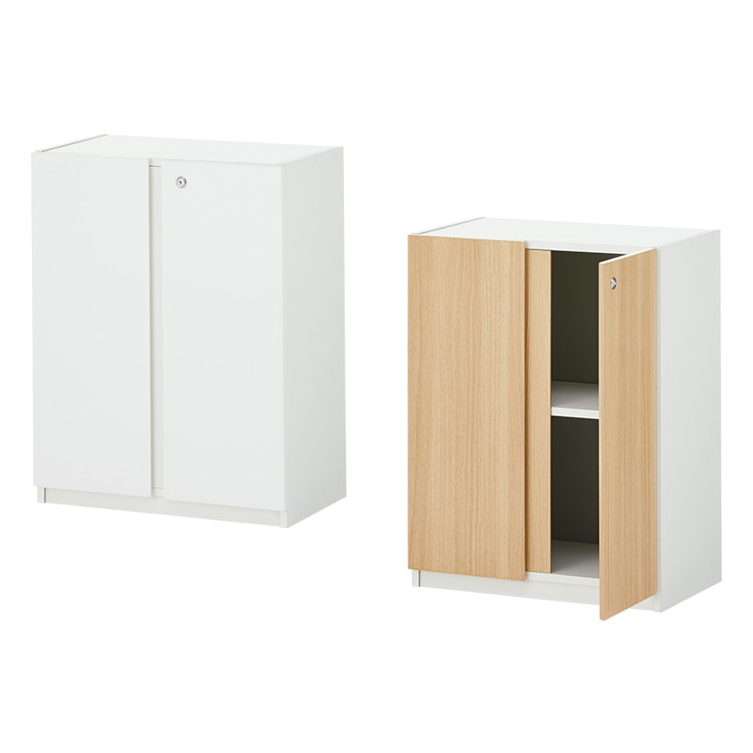 送料無料】 ペスパ 木製キャビネット 2段 2段扉付き ロータイプ 幅600