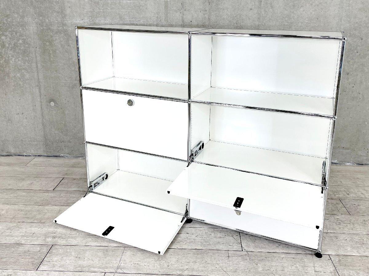 中古 USMハラー｜キャビネット サイドボード 1列2段 ピュアホワイト