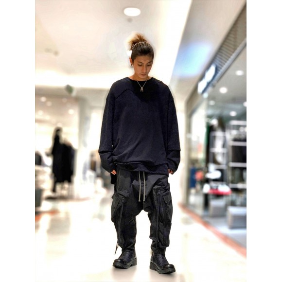 エーエフアーティファクト af artefactストライプ サルエルパンツエー