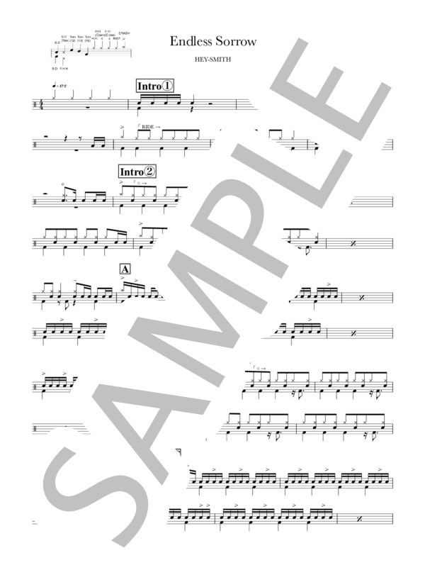 楽譜】Endless Sorrow / HEY-SMITH (ドラム / 中級) - Piascore 楽譜ストア