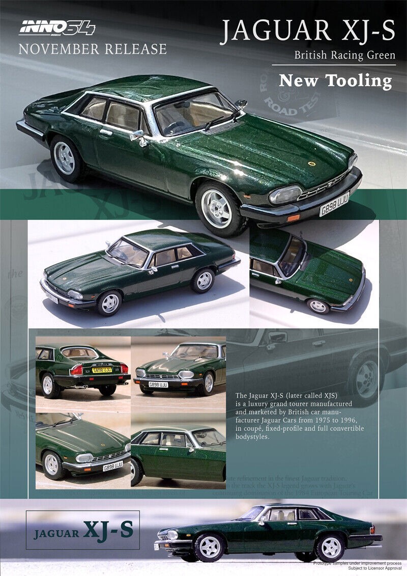 INNO64 1:64 JAGUAR XJ-S British Racing Green Diecast Model Car in