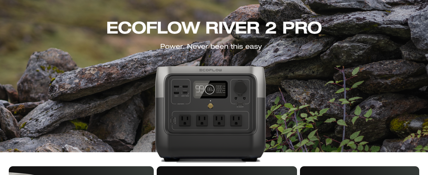EcoFlow River 2 Pro Portable Power Station 768Wh 800W Solar