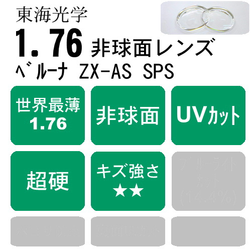 as 送料分 ベルーナZX-AS SPS（非球面レンズ、超硬コート、UVカット） |