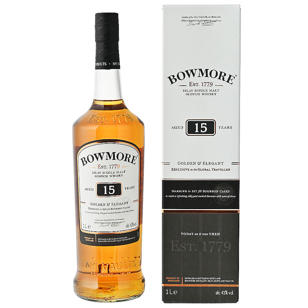 スコッチウイスキー】ボウモア15年 G＆E 1000ml | 酒商増田屋ネット通販