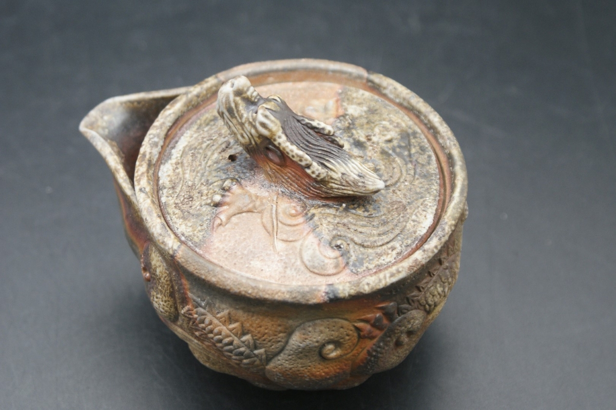 陶古印 備前焼 窯変宝瓶 137g 湯冷まし 2個セット 煎茶道具 煎茶