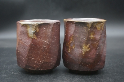 備前焼 湯吞 川端文男 共箱 共布 共琹 美品 師 伊勢崎淳 備前焼 湯吞