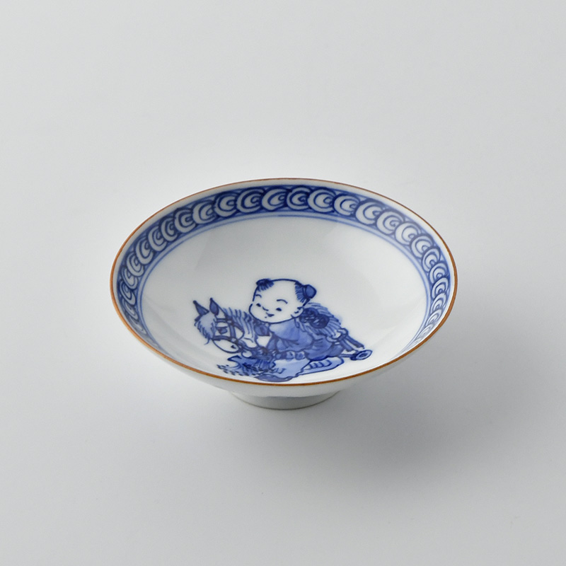 2568 平戸祐祥 染付 唐子絵 花瓶 未使用 2568 平戸祐祥 染付 唐子絵