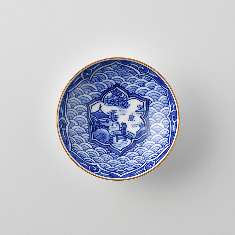 陶房義窯】平戸盃 染付 地文山水絵A | 三川内焼オンライン・ショップ