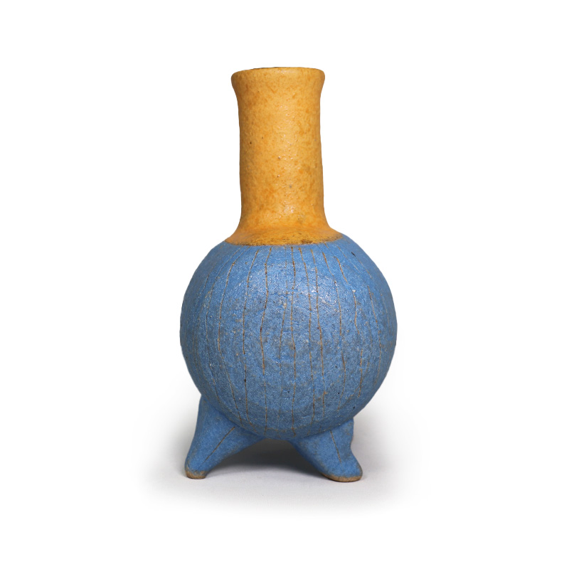 俵型花器（黄・青）【洋々窯】 | 伝統工芸館WEBショップ