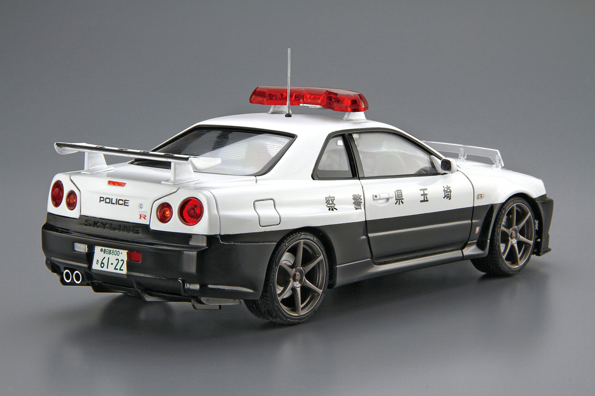 アオシマ1/24スカイラインGT-R34カスタムパトカーバージョン