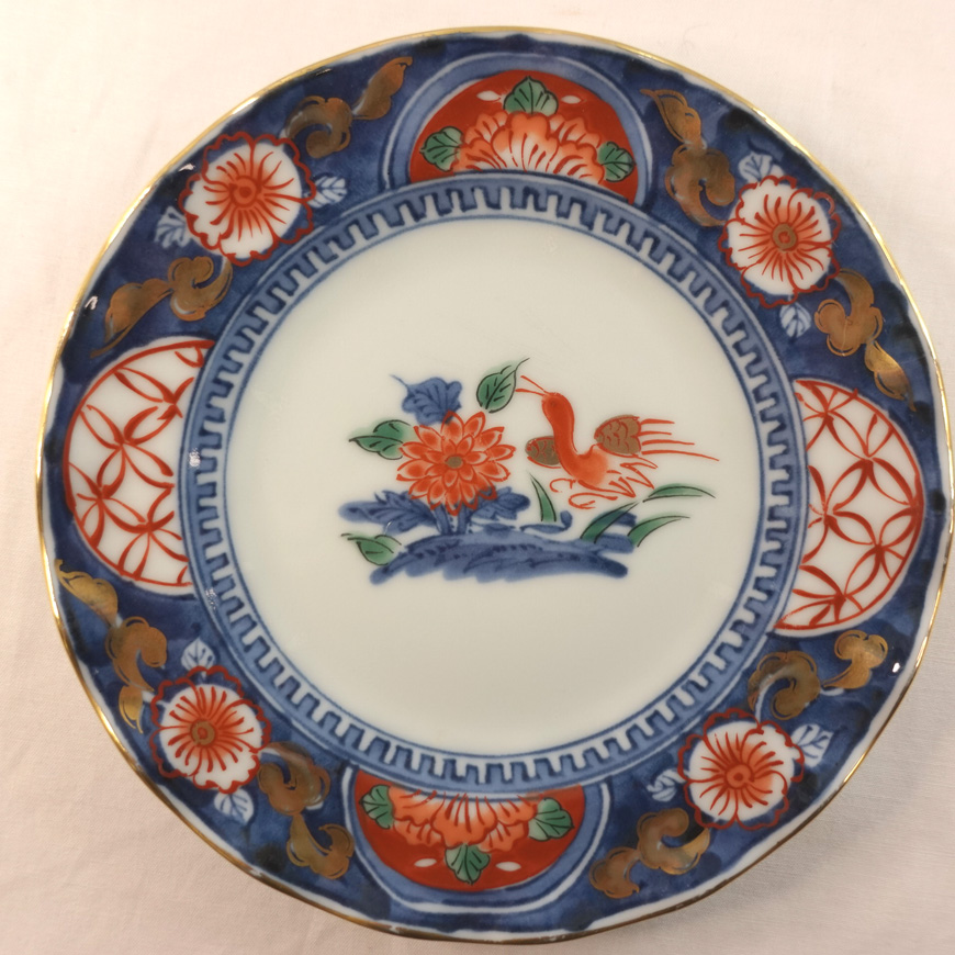 鉄釉『鳥文』皿 小皿 銘々皿 五客セット☆金直しあり☆在銘 箱付 鉄釉