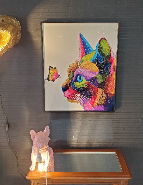 クリスタルアート キャットグラス クリアランス ピクチャー アート