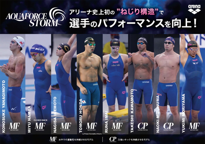 FINA承認 レディース 高速水着 レース水着 選手用 AQUAFORCE STORM MF