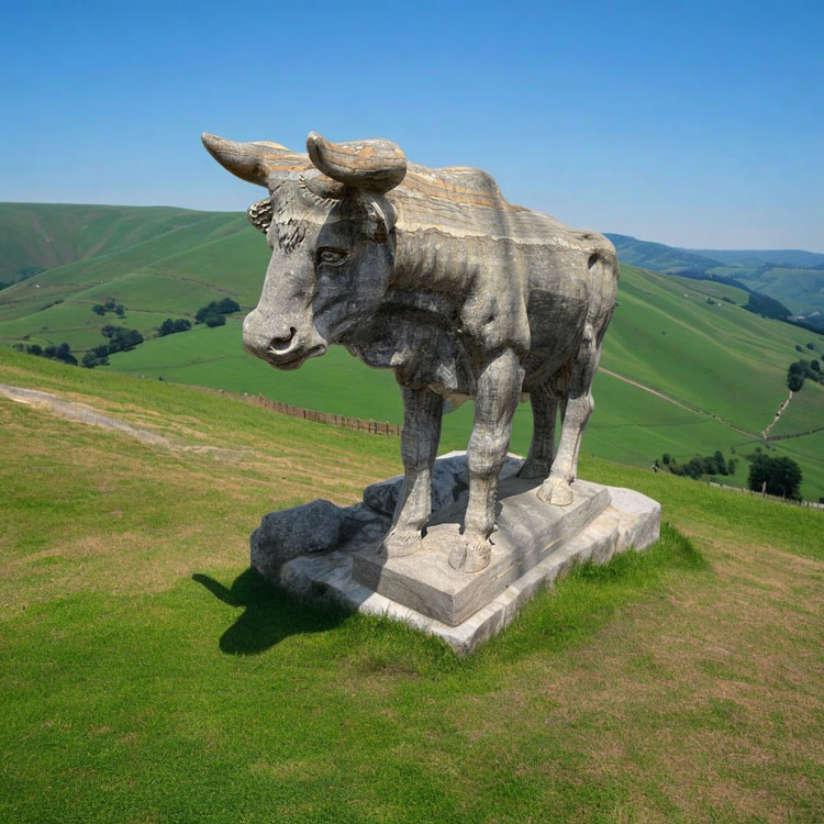 備前焼？牛の置物 ダークブラウン 約20cm 備前焼？牛の置物 ダーク