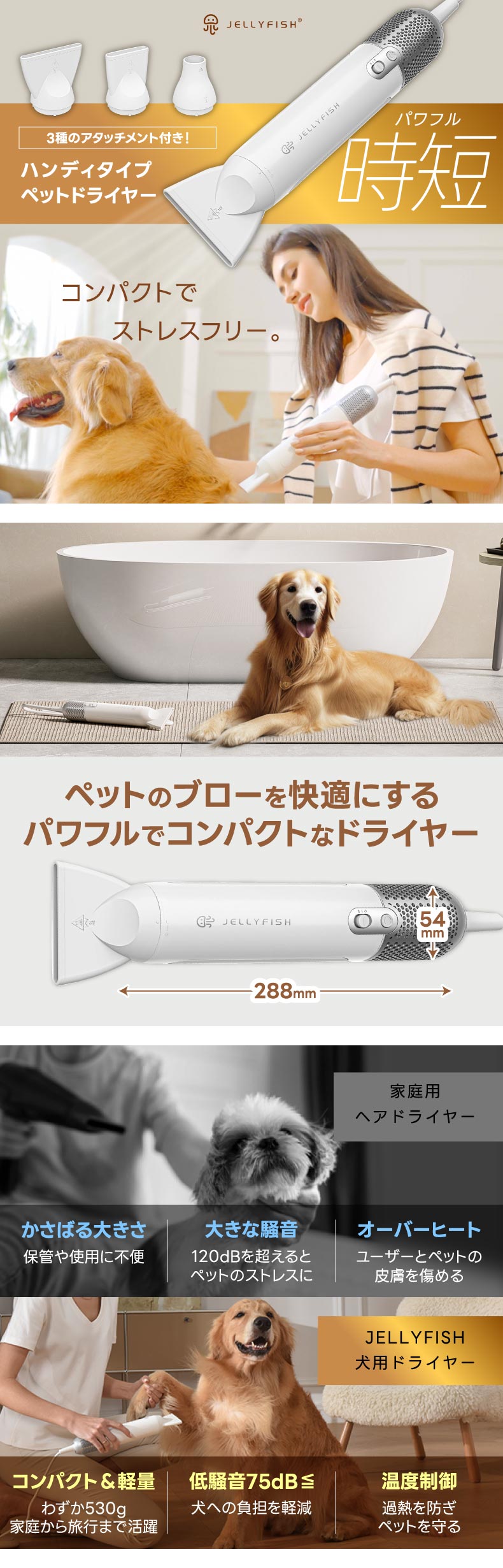 ペット用ドライヤー | Jellyfish - 心ときめく生活雑貨『mecuーメクー』