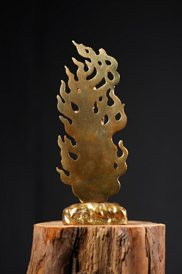 仏教美術 古銅鍍金 龍神 倶利伽羅大龍 不動明王 置物 時代箱付 M 7049