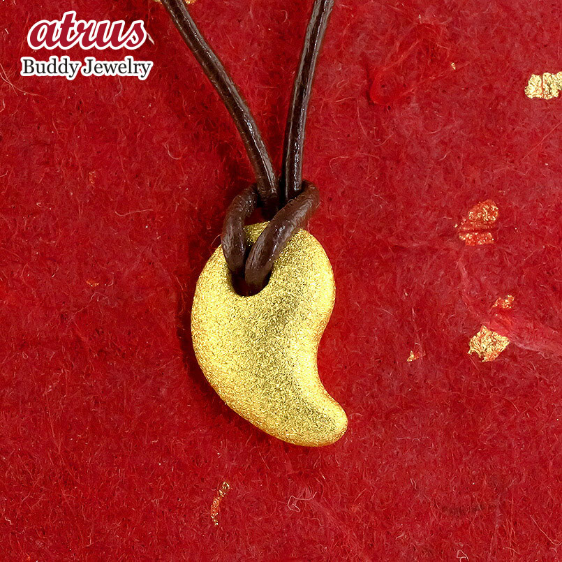 楽天市場】純金 ネックレス メンズ 勾玉 ペンダントトップ 24金 革