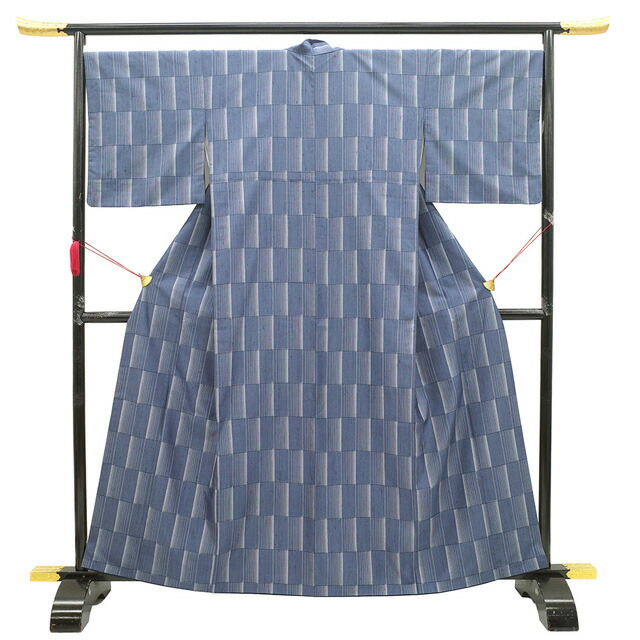 楽天市場】【中古】 紬 着物 リサイクル 正絹 十日町 縦節紬 ブルー