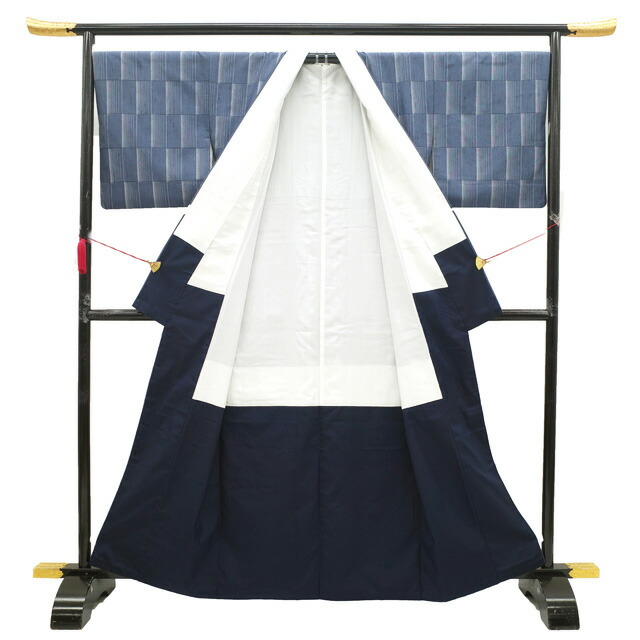 楽天市場】【中古】 紬 着物 リサイクル 正絹 十日町 縦節紬 ブルー