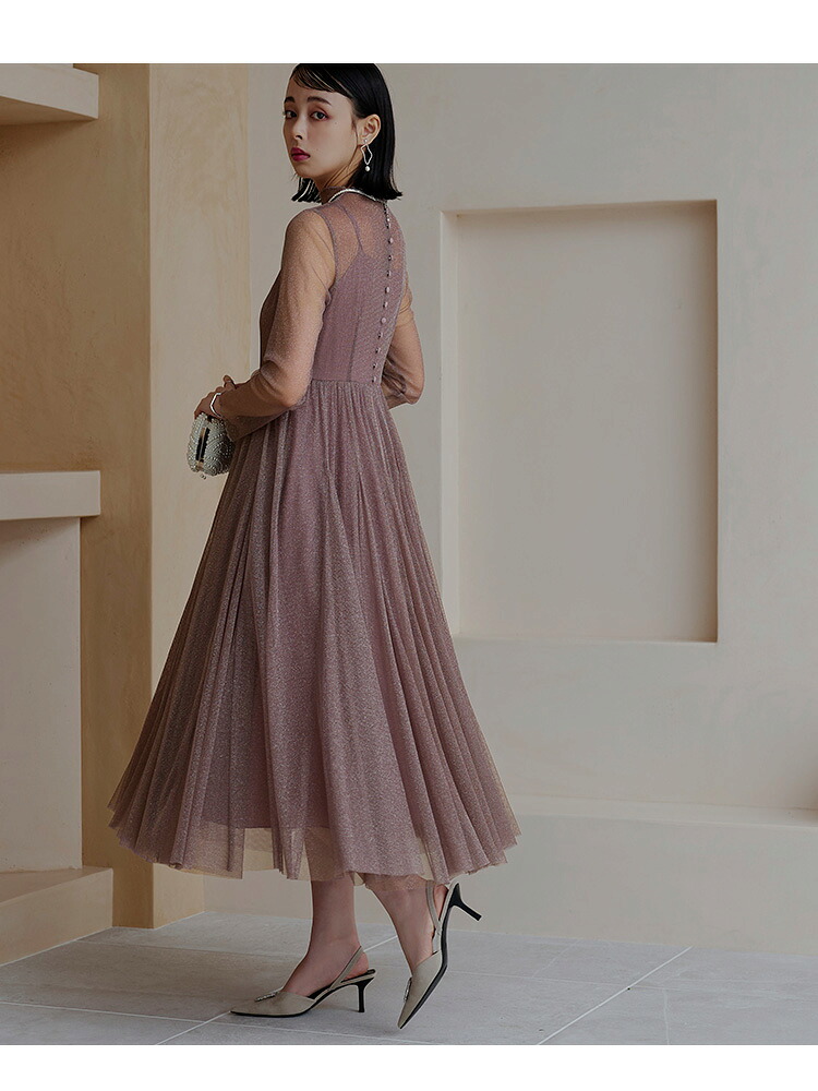 ラメチュールメロウワンピースドレス「U1128」-RUIRUE BOUTIQUE