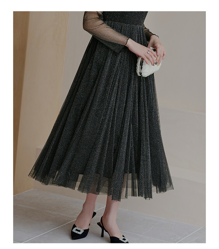 ラメチュールメロウワンピースドレス「U1128」-RUIRUE BOUTIQUE