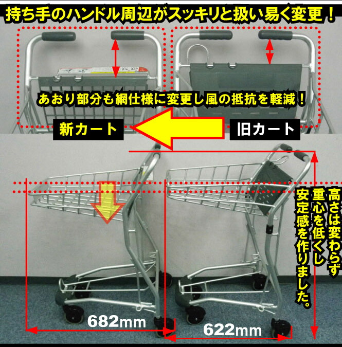 楽天市場】ショッピングカート 軽量アルミカートAC-705MA | スーパー
